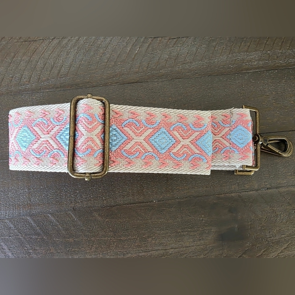 Vera Pelle Made In Italy Levi Strauss Jeans Boho Chic Bag With Pink Vegan Trim - Picture 9 of 11